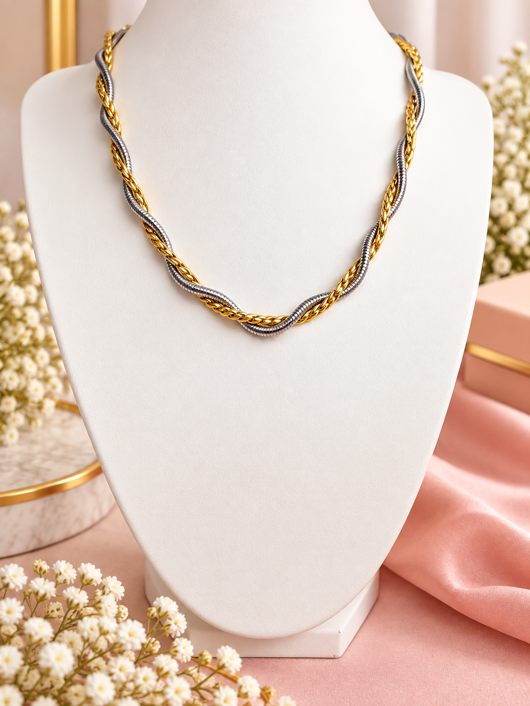 Two-Tone Twisted Elegance Necklace