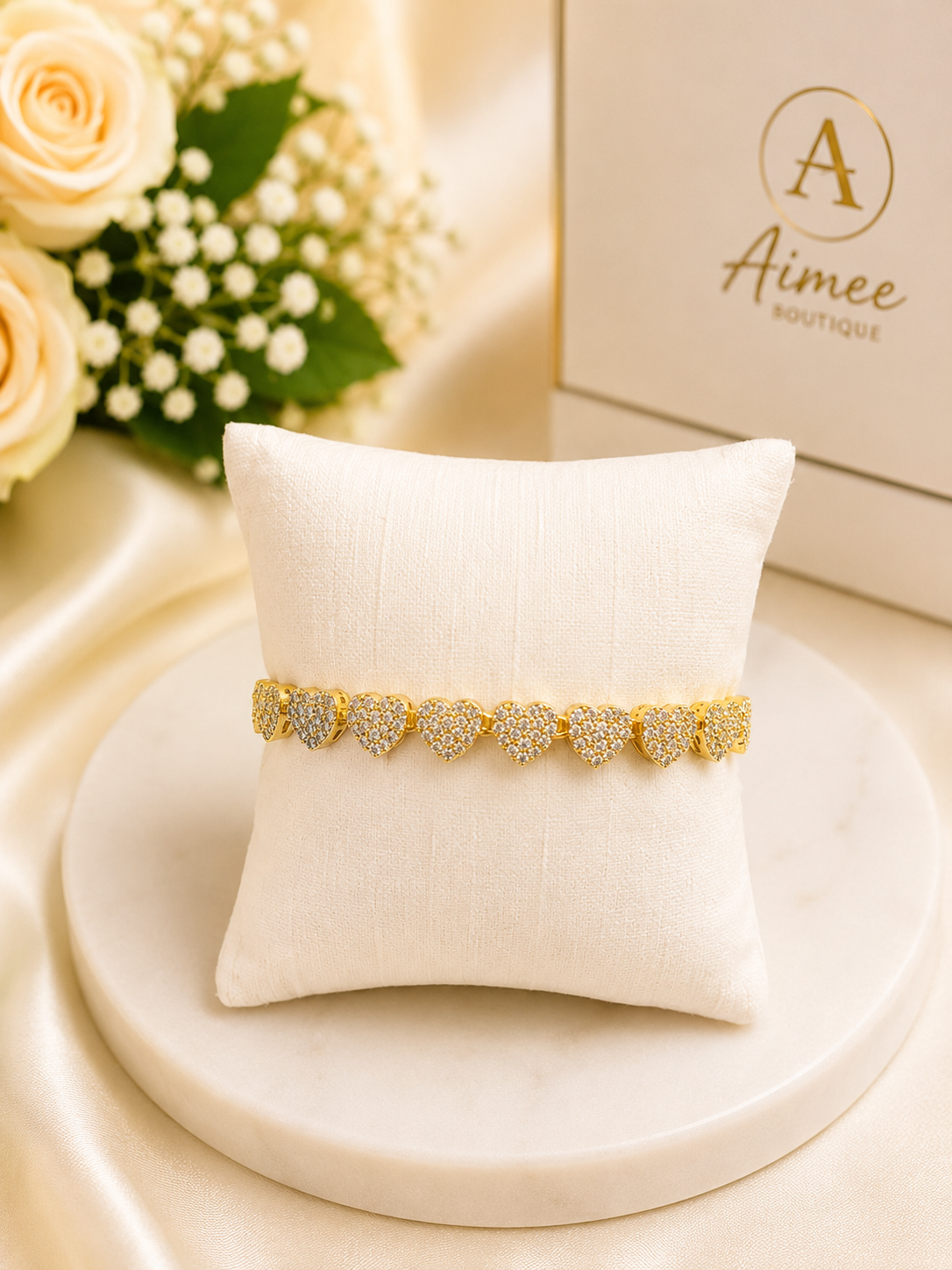 Diamond Hearts Bracelet