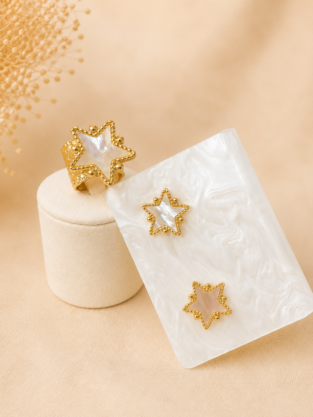 Celestial Pearl Star Ring