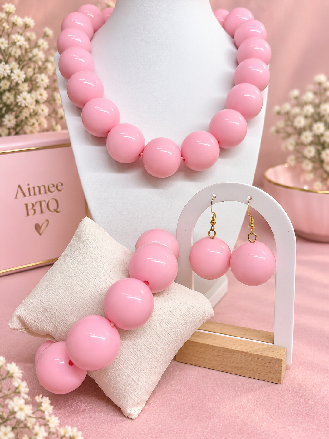 Blush Pink Glam Beaded Set