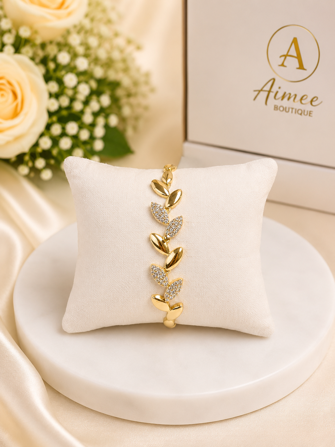 Golden Leaves Sparkle Bracelet
