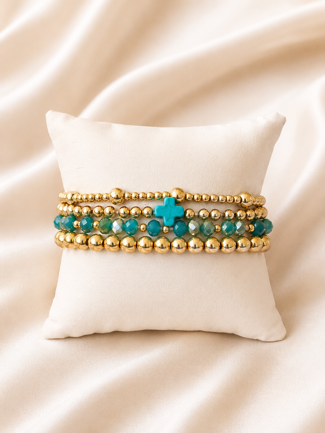 🌿 Grace Beaded Bracelet Set Teal