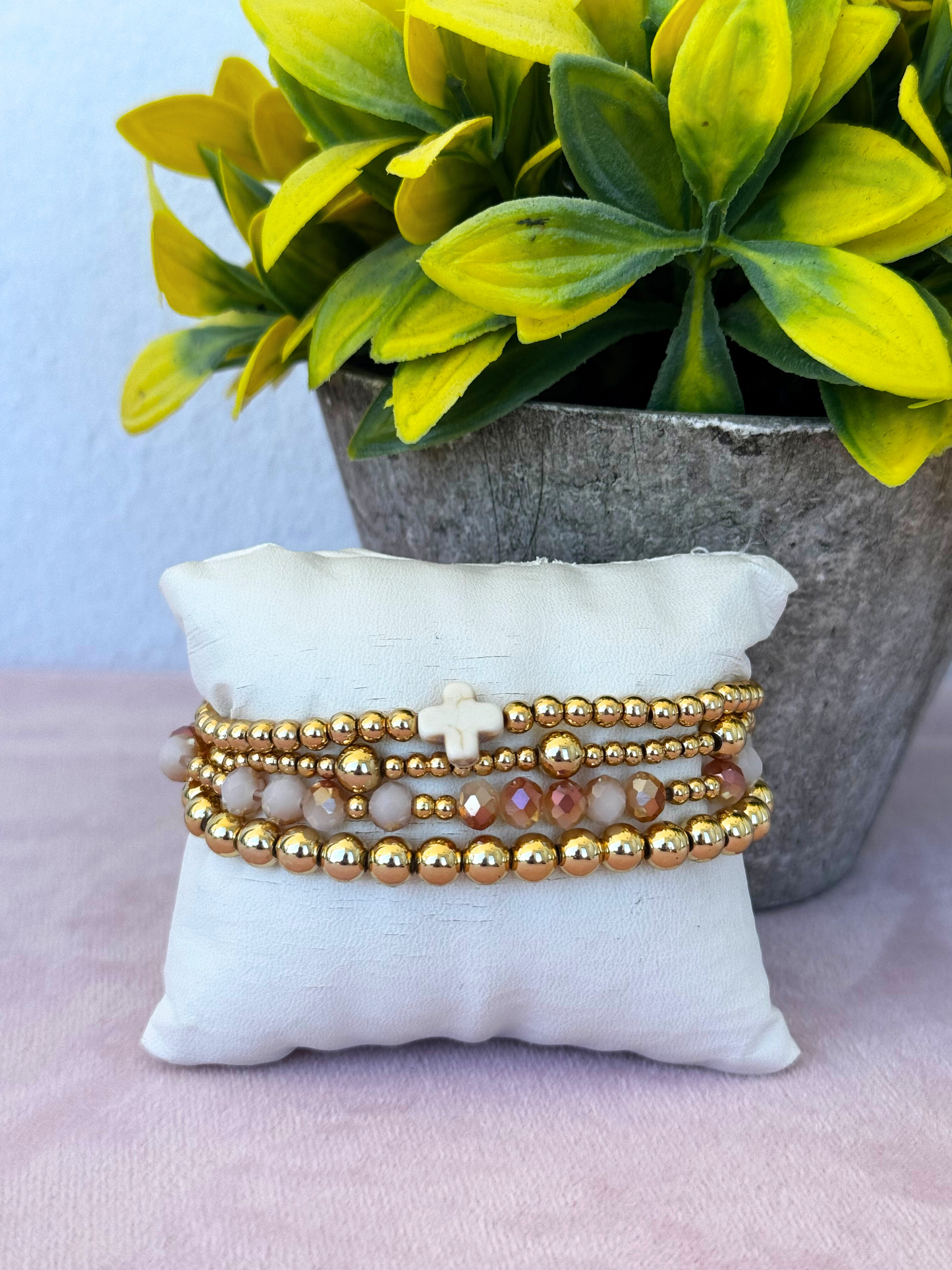 Grace Beaded Bracelet Set Ivory