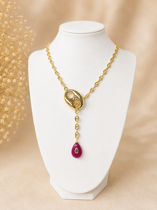 Fuchsia Luxe Drop Necklace