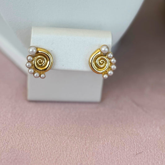 Spiral Pearl Earrings