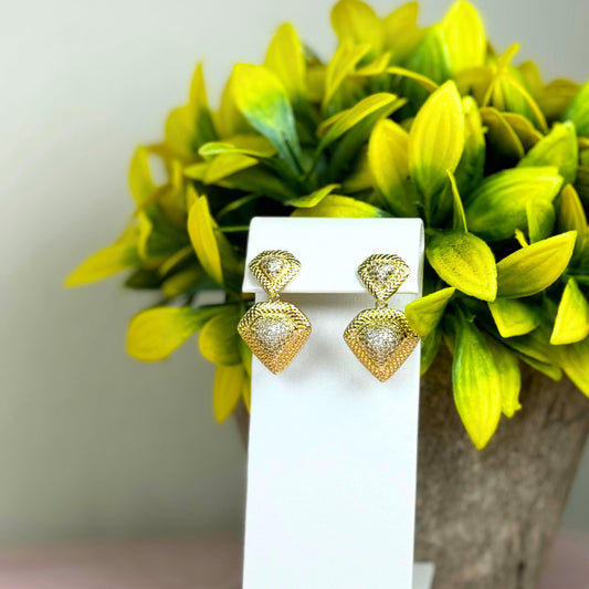✨ Golden Diamond Statement Earrings