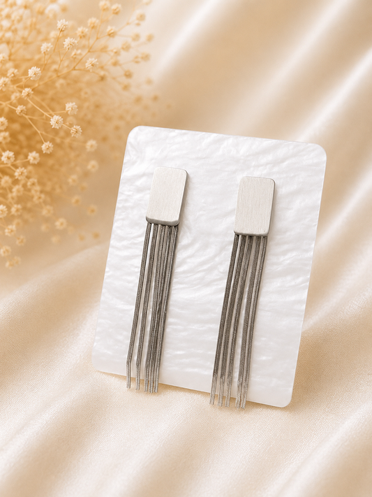 Silver Cascade Earrings