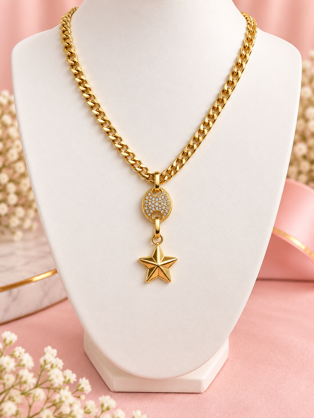Golden Star Charm Necklace