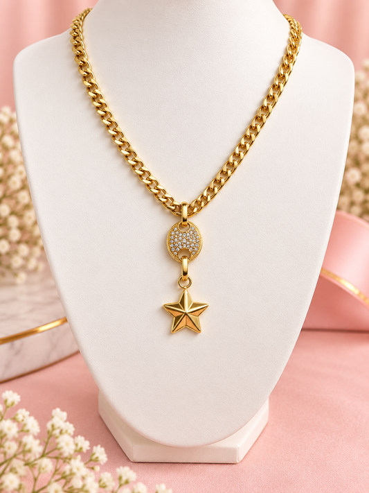 Golden Star Charm Necklace