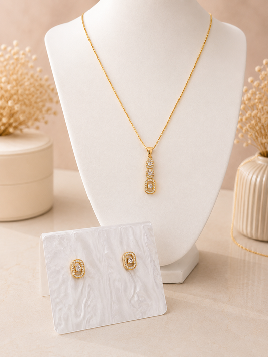 Gold Filled Cubic Zirconia Jewelry Set