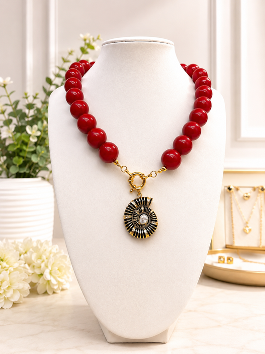 Ruby Charm Statement Necklace