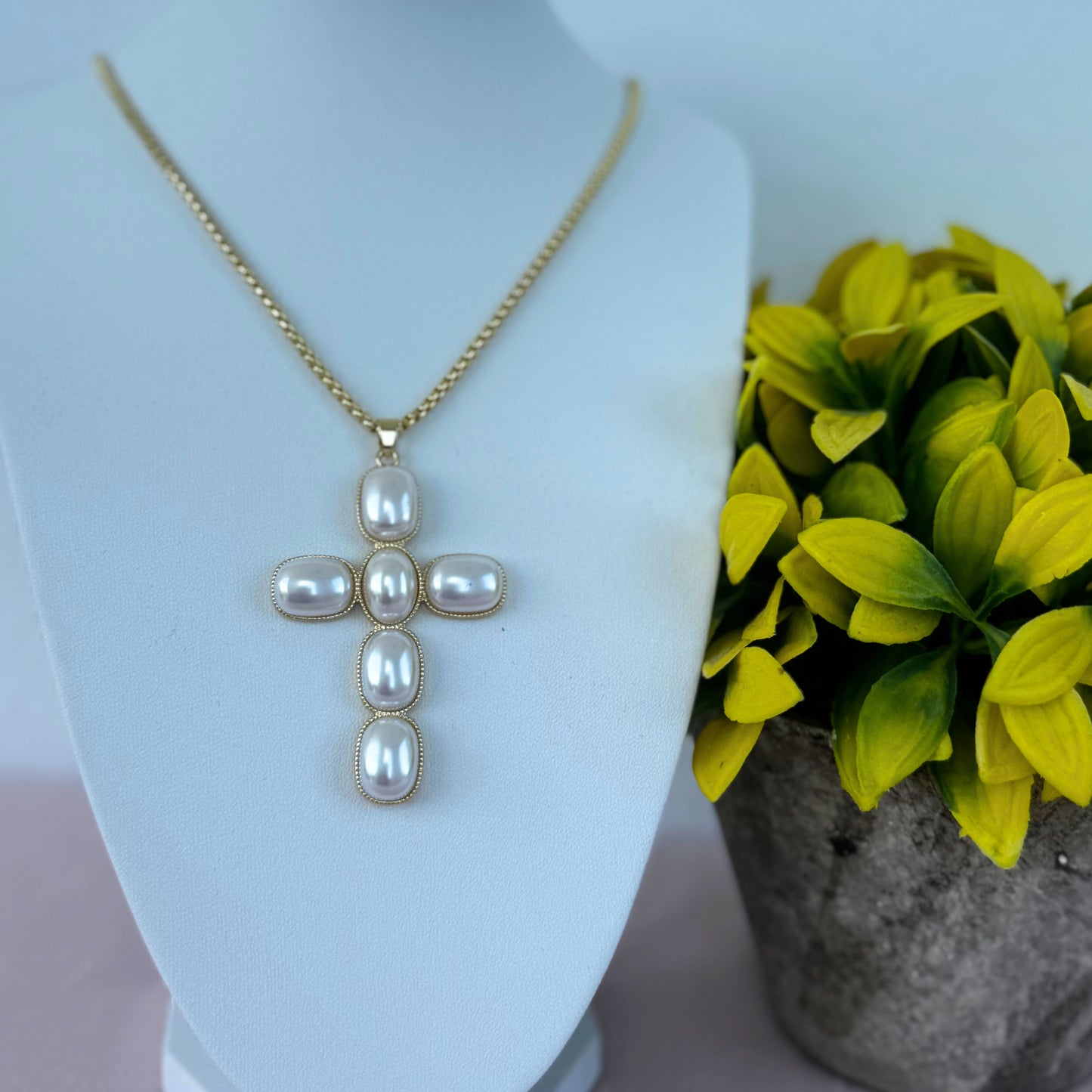 Pearl Cross Necklace