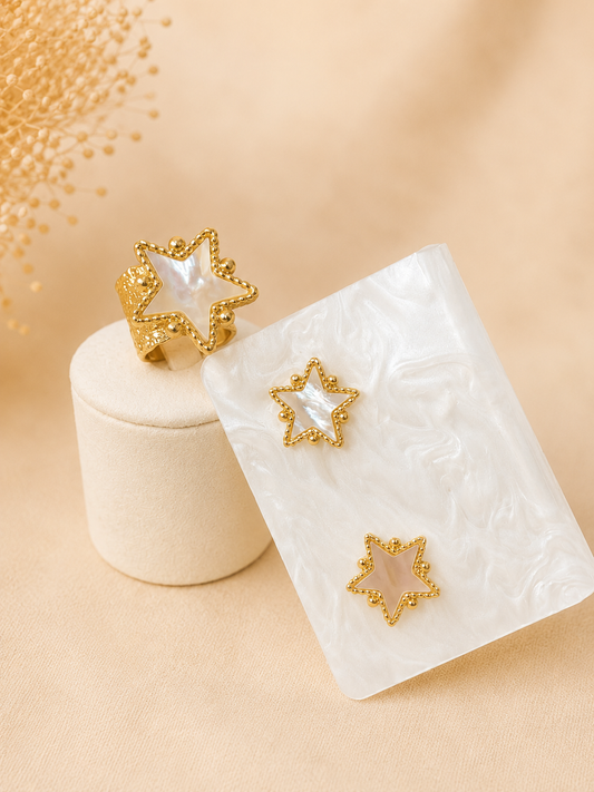 Celestial Pearl Star Ring