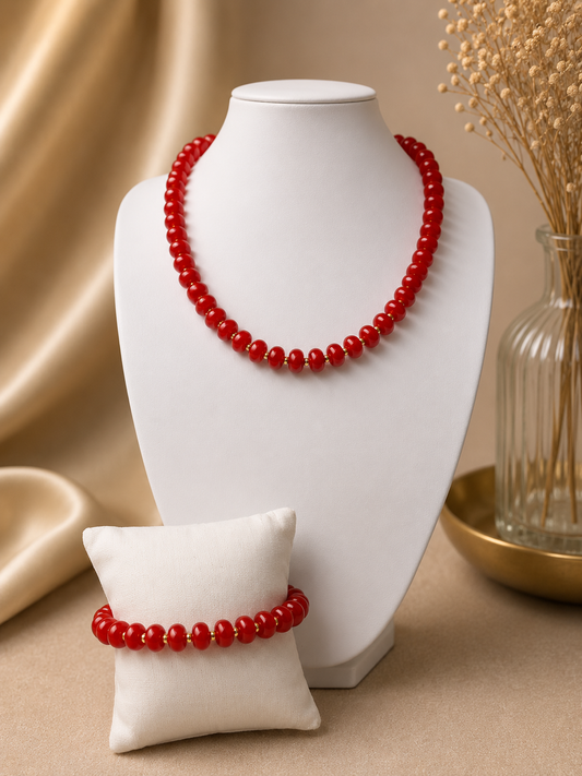 Ruby Glow Natural Stone Necklace ❤️✨