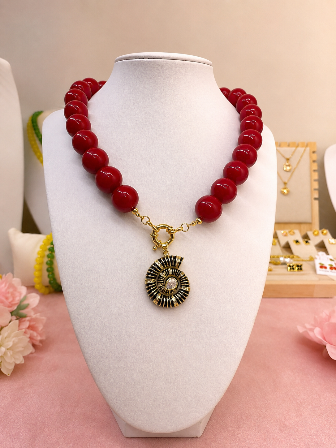 Ruby Charm Statement Necklace