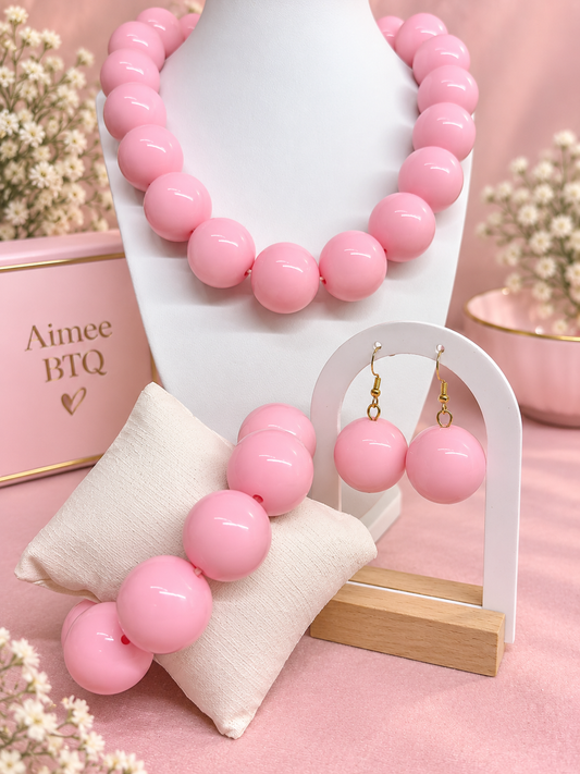 Blush Pink Glam Beaded Set
