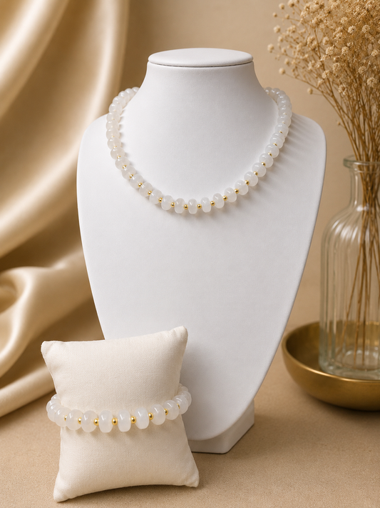 Moonlight Pearl Natural Stone Necklace ✨🤍