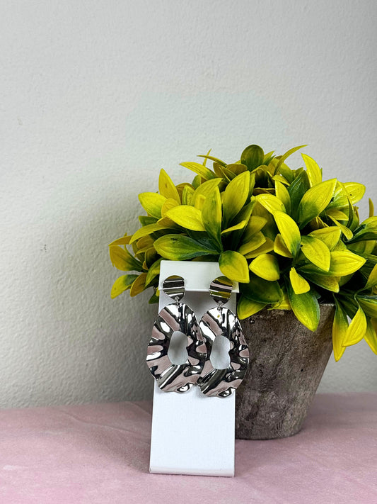 ✨ Abstract Silver Statement Earrings ✨